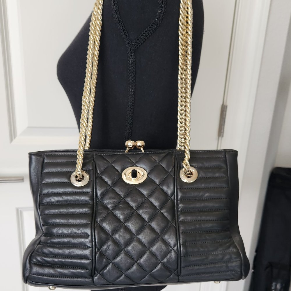 Guess by Marciano. Classic quilted "Chanel- Style" Shoulder Bag with Gold Chain